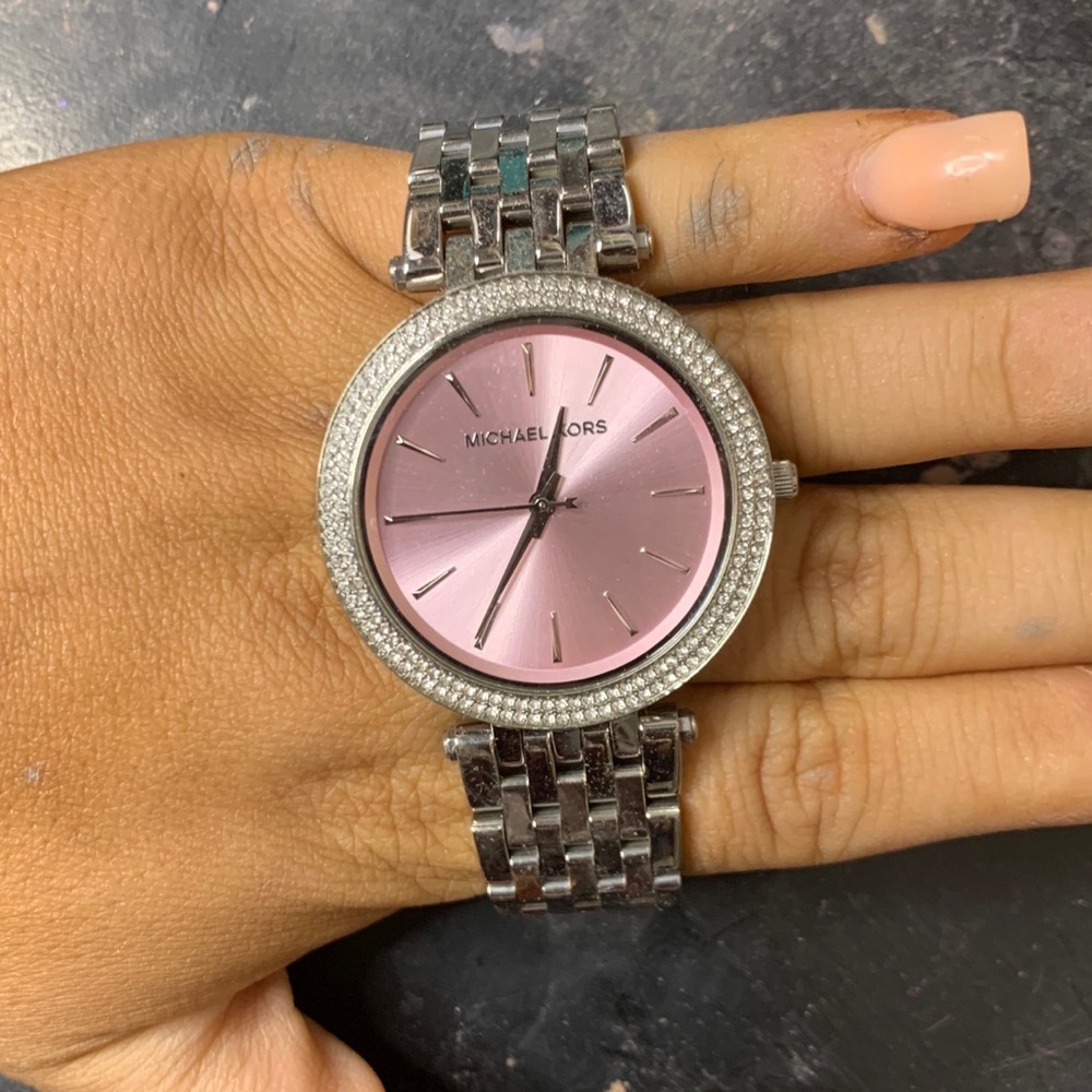 Silver and Blush Pink Michael Kors Watch